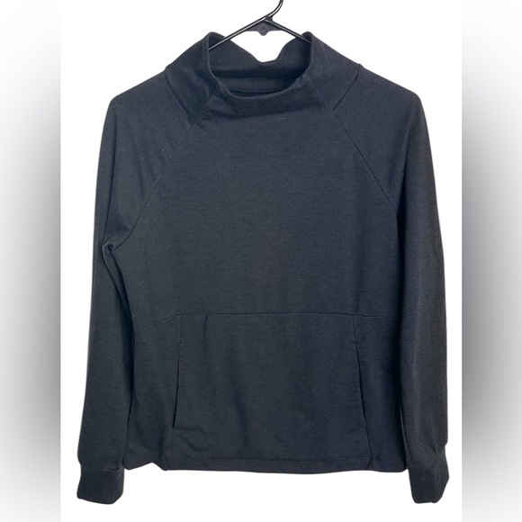 Layer 8 black mock neck pull over with front pocket size M - Picture 1 of 12